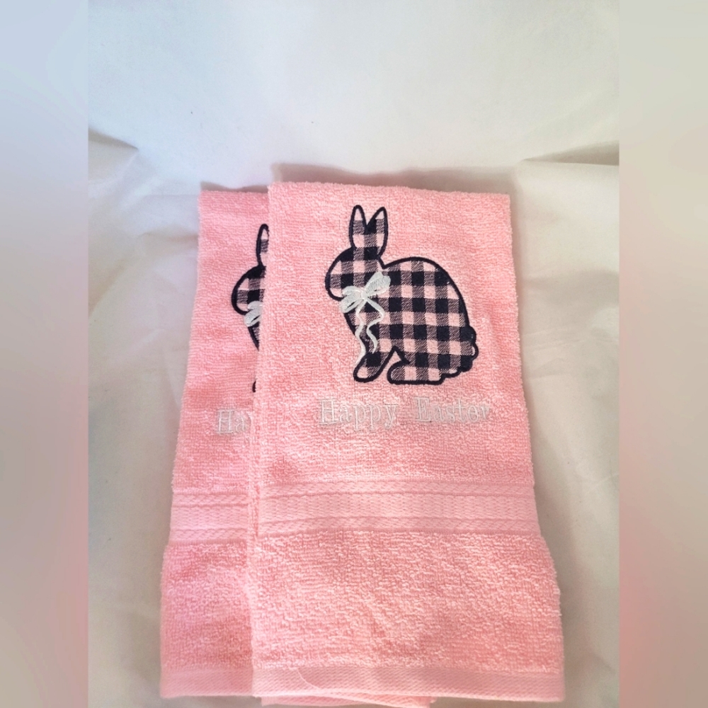 Embroidered Rabbit 🐇 Hand Towel Set